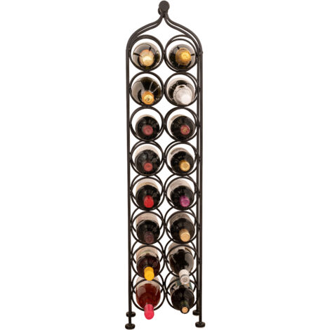 Wine shelf Wine cabinet Iron wine cellar Wine bottle holder Wrought iron floor-standing wine rack 16 bottle wine cellar (1/5)