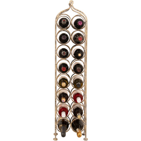 Wine shelf Wine cabinet Iron wine cellar Wine bottle holder Wrought iron floor-standing wine rack 16 bottle wine cellar