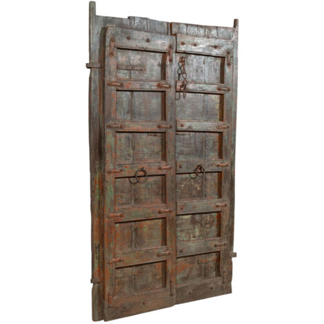 Solid wood and iron door for interior or exterior use old medieval (1/5)