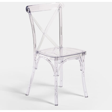 Transparent Polycarbonate Chairs Stackable Kitchen Chair 46X46X87,5 cm Stackable Chairs Plastic Dining Room and Bedroom