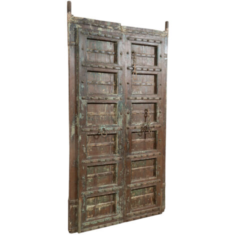 Solid wood and iron door for interior or exterior use old medieval (1/5)