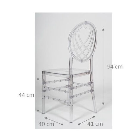Transparent Polycarbonate Chairs Stackable Kitchen Chair 40x41x94 cm Stackable Chairs Plastic Dining Room and Bedroom