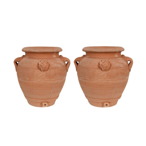 Set 2 Terracotta pot Pot for plants Round Outdoor and indoor pot Vinsanto jar Flower pots Jar with handles Round pot Garden vase