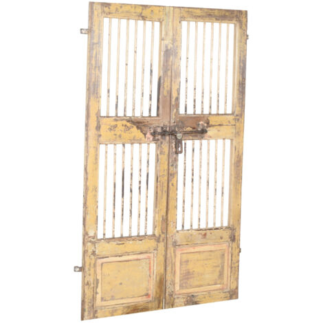 Solid wood and iron interior or exterior old medieval sliding door (1/5)