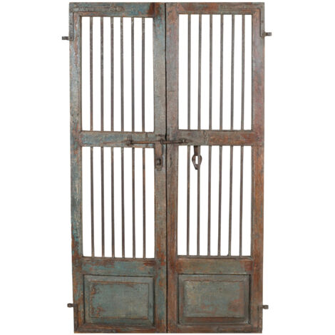 Medieval side panel with 2 sliding doors and solid wood decorative strips, storage cabinet main image 0