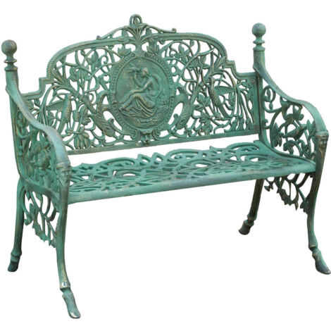 Cast iron bench 105x62x90 cm Garden bench Outdoor sofa Liberty bench with armrests 2-seater chair Iron bench (1/5)