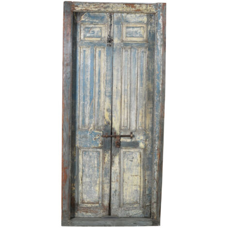 Solid wood and iron interior or exterior old medieval sliding door (1/5)