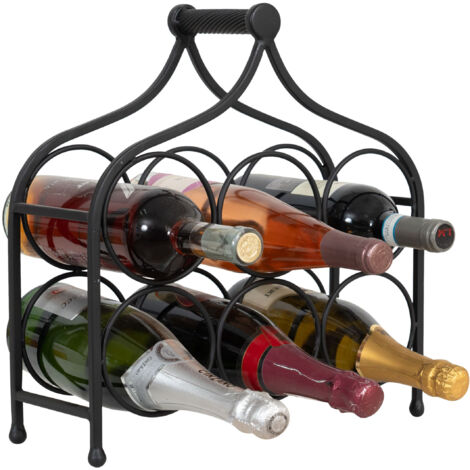Wrought iron wine bottle Table wine rack 37x35 cm Countertop wine rack Kitchen rack Wine cellar Bottle rack Wine display (1/5)