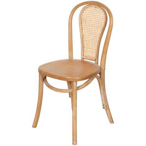 Wooden Chair with Vienna Straw Backrest, Vintage Bistro Chair for Kitchen, Dining Room, Bar, Restaurant, Rustic Chairs