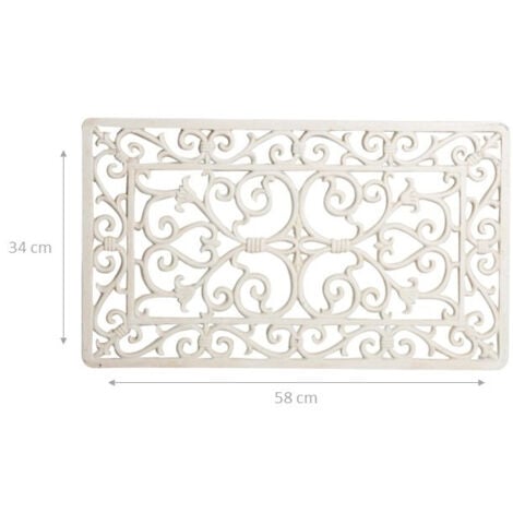 Cast iron doormat entrance 58x34x1.5 cm Rectangular outdoor doormat Home entrance doormat Non-slip metal mat