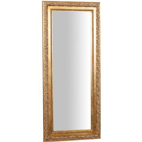 Vertical/horizontal antiqued gold finish W35xDP2xH82 cm hanging wall mirror