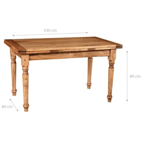 Solid wood table 140x80 cm Dining room and kitchen table Extendable table Rectangular coffee table Artisan Made in Italy