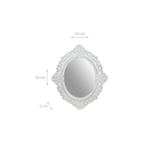 Antiqued white finish sized Hanging  Wall Mirror