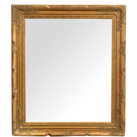 Wall mirror 74x64x4 cm Shabby rectangular mirror Bathroom and entrance mirror Antique gold frame Vintage wall makeup mirror (1/5)