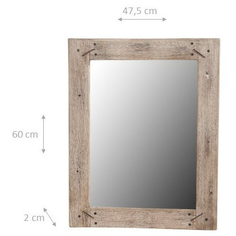 RUSTICO solid wood made Hanging Wall Mirror