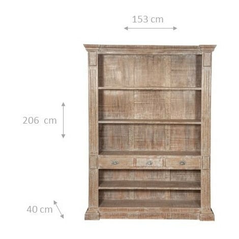 Bookcase cabinet in solid wood