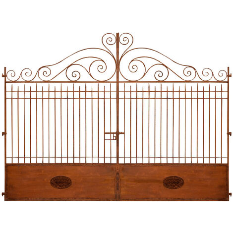 Outdoor iron gate 400x300x8 cm Wrought iron gate with antique finish Unique piece outdoor garden gate