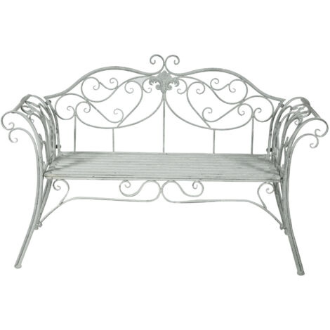 Outdoor iron bench 133x49x90 cm Garden and entrance sofa Grey metal bench 2-seater indoor chair Iron Bench Sofa park cast iron
