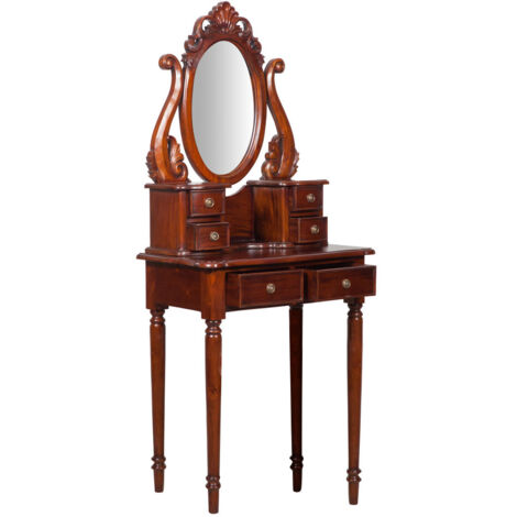 Solid mahogany toilet with walnut finish 70x38x157 cm (1/5)