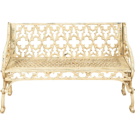 Outdoor bench Cast iron bench 130x47x79 Outdoor bench and indoor, 2 seater chair Antique style Garden sofa Bench with armrests