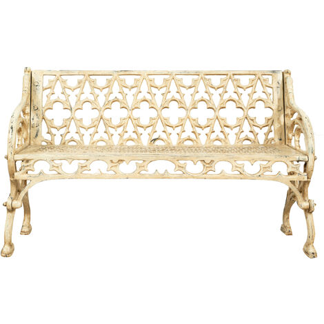 Outdoor bench Cast iron bench 130x47x79 Outdoor bench and indoor, 2 seater chair Antique style Garden sofa Bench with armrests