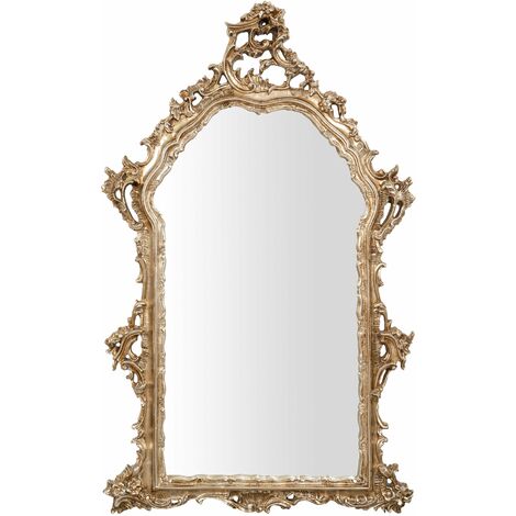 WOODEN WALL MIRROR ANTIQUE SILVER FINISH MADE IN ITALY (1/5)