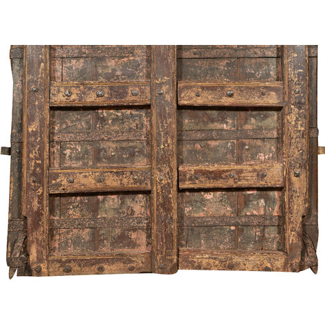 Solid wood and iron door for interior or exterior use, old medieval door sliding