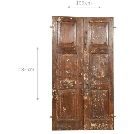 Solid wood and iron door for interior or exterior use, old medieval door sliding