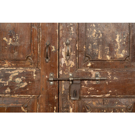 Solid wood and iron door for interior or exterior use, old medieval door sliding