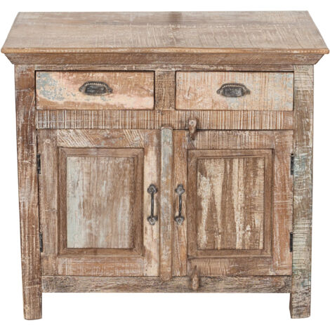 TV cabinet in solid recycled wood with antique finish (1/5)