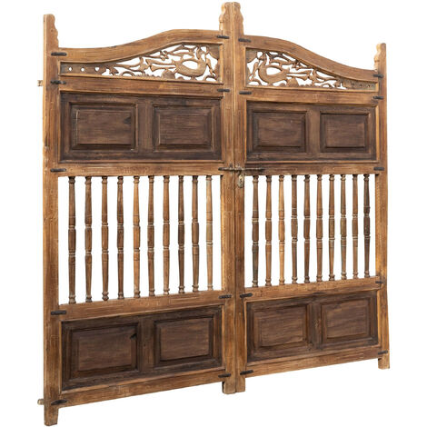 Solid wood and iron gate, for indoor and outdoor use