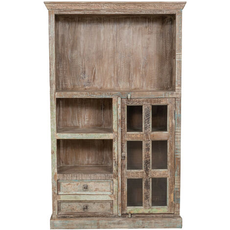 Recycled solid wood bookcase with antique finish (1/5)