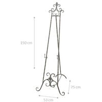 Wrought iron made antiqued rust finish decorated W53xDP96xH150 cm sized frame holder