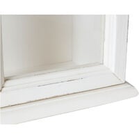 Country-style solid lime wood antiqued white finish hanging display case. Made in Italy