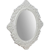 Antiqued white finish sized Hanging Wall Mirror