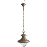 Diam. 30xH98 cm sized Made in Italy casting aged brass made Old-Navy style chandelier
