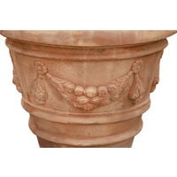 Antiqued scalloped Tuscan terracotta basin 60X50 CM diameter Made in Italy