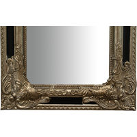 Wall-mounted and wall-hung vertical/horizontal mirror L35xPR4xH82 cm silver and black antiqued finish
