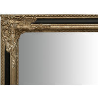 Wall-mounted and wall-hung vertical/horizontal mirror L72xPR4xH132 cm silver and black antiqued finish