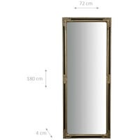 Wall-mounted and wall-hung vertical/horizontal mirror L72xPR4xH180 cm silver and black antiqued finish