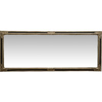 Wall-mounted and wall-hung vertical/horizontal mirror L72xPR4xH180 cm silver and black antiqued finish