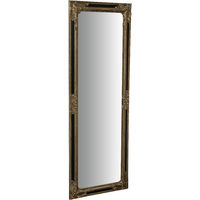 Wall-mounted and wall-hung vertical/horizontal mirror L50xPR4xH140 cm silver and black antiqued finish