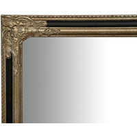 Wall-mounted and wall-hung vertical/horizontal mirror L90xPR4xH120 cm silver and black antiqued finish