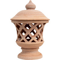 Terracotta lantern 100% made in Italy, handmade. Candle holder for the house and the garden, final for columns L30XPR30XH46 CM.