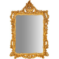 WOOD WALL MIRROR GOLD FINISH MADE IN ITALY