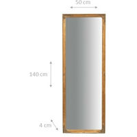 Wall-mounted and wall-hung vertical/horizontal mirror L50xPR4xH140 cm antique gold finish