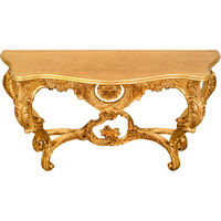 WOODEN CONSOLE TABLE WITH ANTIQUE GOLD LEAF FINISH MADE IN ITALY