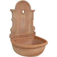 Fountain Wall-hung fountain in Terracotta 100% Made in Italy Handmade for indoor and outdoor use