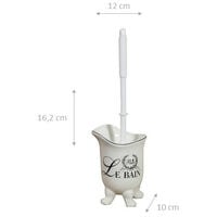 White porcelain toilet brush holder decorated "Le Bain Paris" L12xPR10xH16,2 cm