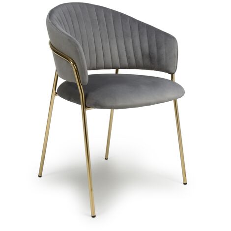 Kayo Brushed Velvet Grey Dining Chair